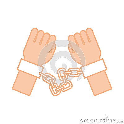 Hand human with chains Vector Illustration