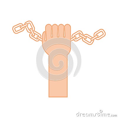Hand human with chains Vector Illustration