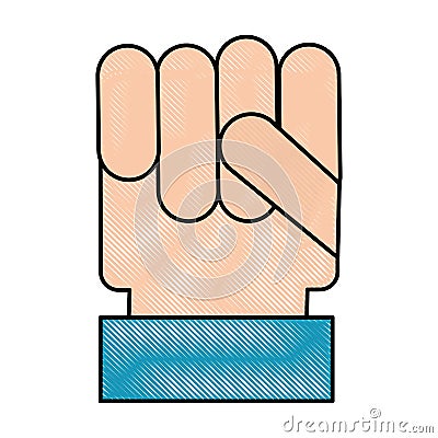 Hand human fist icon Vector Illustration