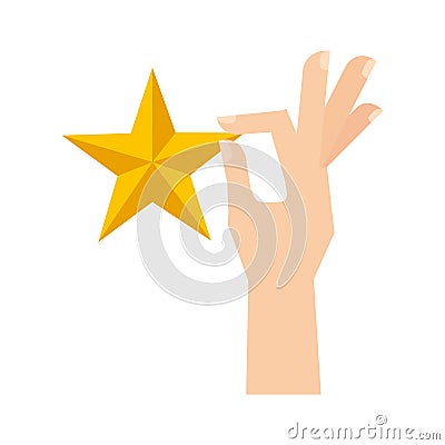 Hand human with star Vector Illustration