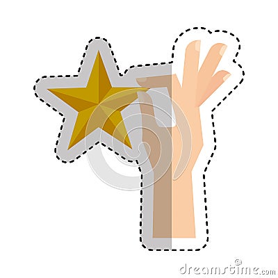 Hand human with star Vector Illustration