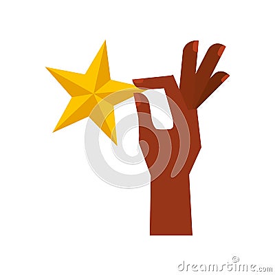 Hand human with star Vector Illustration