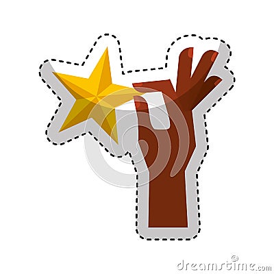Hand human with star Vector Illustration