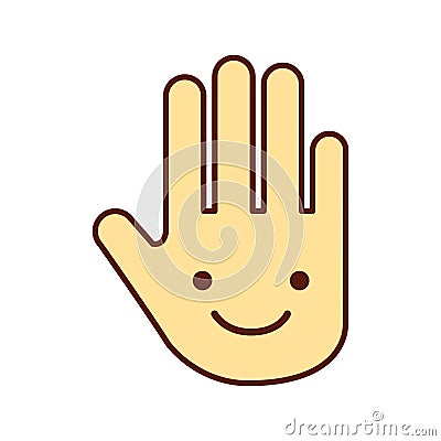 Hand human stop kawaii character Vector Illustration