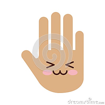 Hand human stop kawaii character Vector Illustration