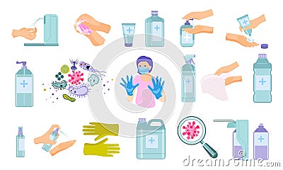 Hand Hygiene Icon Set Vector Illustration
