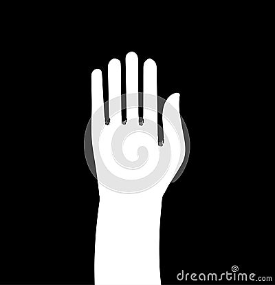 Hand icon in outline style. Vector Illustration