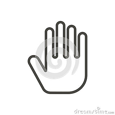 Hand icon vector. Line stop symbol. Vector Illustration