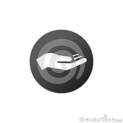 Hand icon vector. Open hend button. Flat design style. Stock Vector illustration isolated on white background Cartoon Illustration