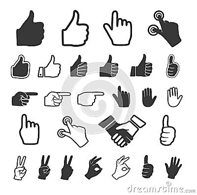 Hand icon. Vector set. Vector Illustration