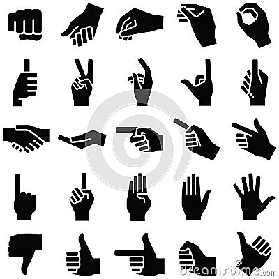 Hand vector icon illustration Vector Illustration