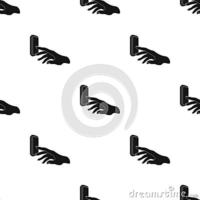 A hand that includes an electric switch. Push Button Switch in black style vector symbol stock illustration Vector Illustration