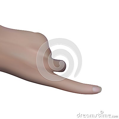 Hand with the index finger isolated Vector Illustration