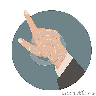 Hand index finger pointing up, vector illustration Vector Illustration