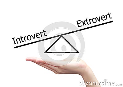 hand with introvert and extrovert concept Stock Photo