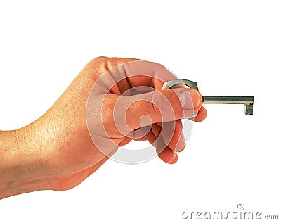 Hand and key Stock Photo