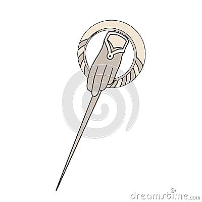 Hand of the king pin. Right hand symbol. Game of thrones element. A song of ice. Brooch with a hand Vector Illustration