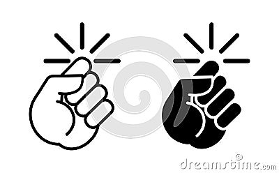 Hand knocking on door Vector Illustration