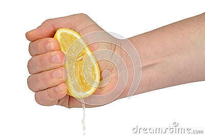 Hand with Lemon Stock Photo