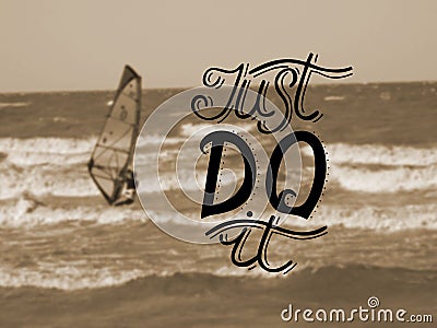 Hand lettering Just do it Stock Photo