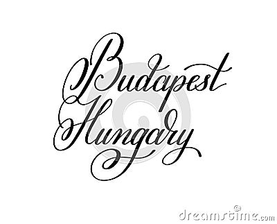 hand lettering the name of the European capital - Budapest Hunga Vector Illustration