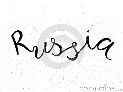 Vector hand lettering Russia Cartoon Illustration