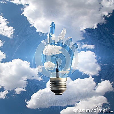 Hand Light Bulb Stock Photo