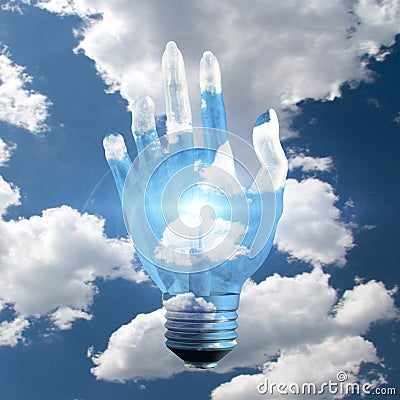 Hand Light Bulb Stock Photo