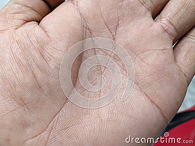 hand lines, palms of Indonesian & x28;Asian& x29; men over 40 years old Stock Photo