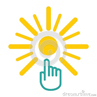 Solar electric power plug sun energy logo icon Stock Photo