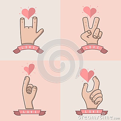 Hand for love Vector Illustration