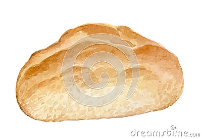 Hand made appetizing bread - watercolor vector Vector Illustration