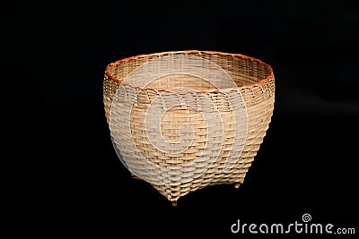 Hand made basket from bamboo wood Stock Photo