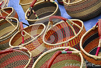 Hand made baskets Stock Photo