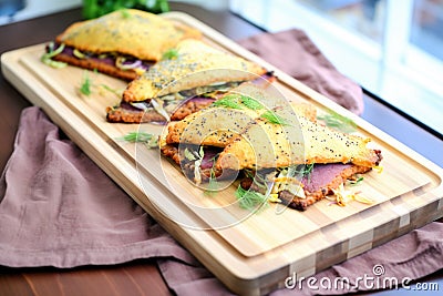 hand-made corned beef and cabbage pasties on a tray Stock Photo