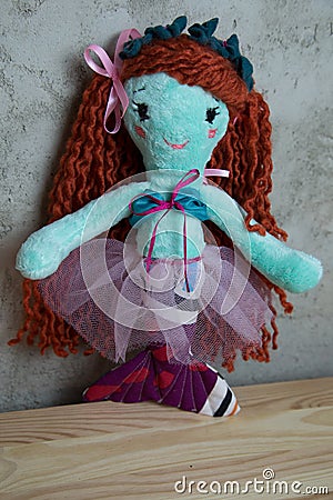 Hand made Doll and clothes toy Stock Photo