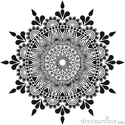 Hand made flowers mandala, indian and arabian ornament Stock Photo