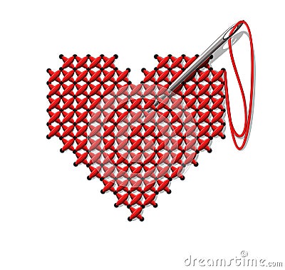 Hand-made heart Vector Illustration