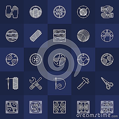 Hand-made icons set Vector Illustration