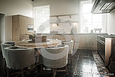 Hand made kitchen Stock Photo