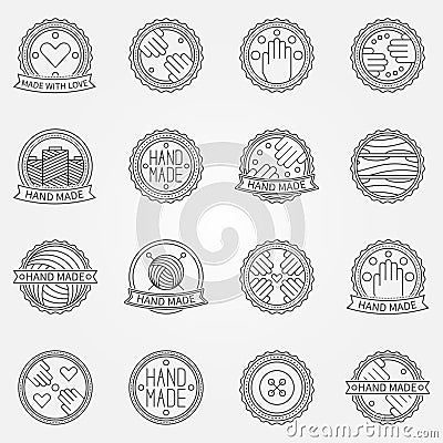 Hand made linear labels Vector Illustration