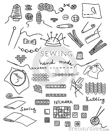 Hand made and needlework set Vector Illustration