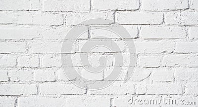 Hand made painted white brick wall close-up, loft. Qualitative background or texture. Stock Photo