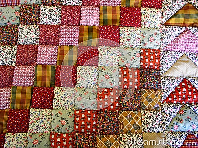 Hand-made quilt Stock Photo