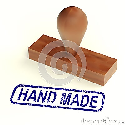 Hand Made Rubber Stamp Shows Handmade Products Stock Photo