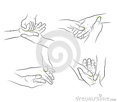 Hand massage. medical recommendations. vector illustration. Vector Illustration