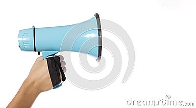 Hand with megaphone Stock Photo