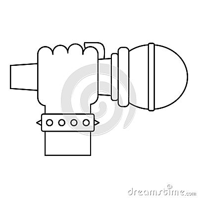 Hand microphone icon, outline style Vector Illustration