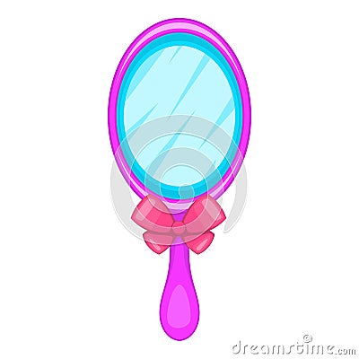 Hand mirror icon, cartoon style Vector Illustration