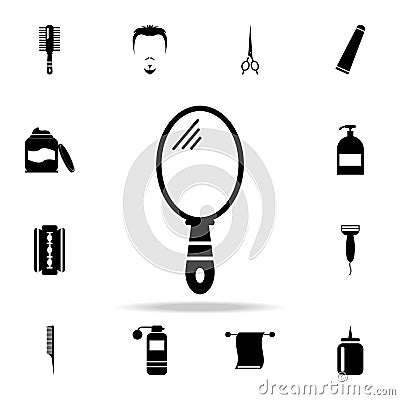 hand mirror icon. Detailed set of barber tools. Premium graphic design. One of the collection icons for websites, web design, mobi Stock Photo